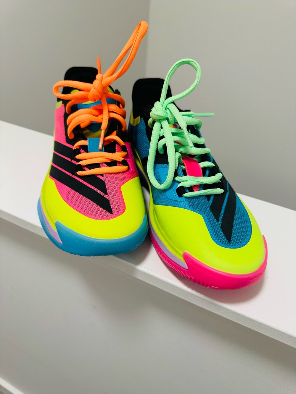 Adidas Neon Multi-Color Athletic Shoes - Bright Lace-Up Sneakers NWOT